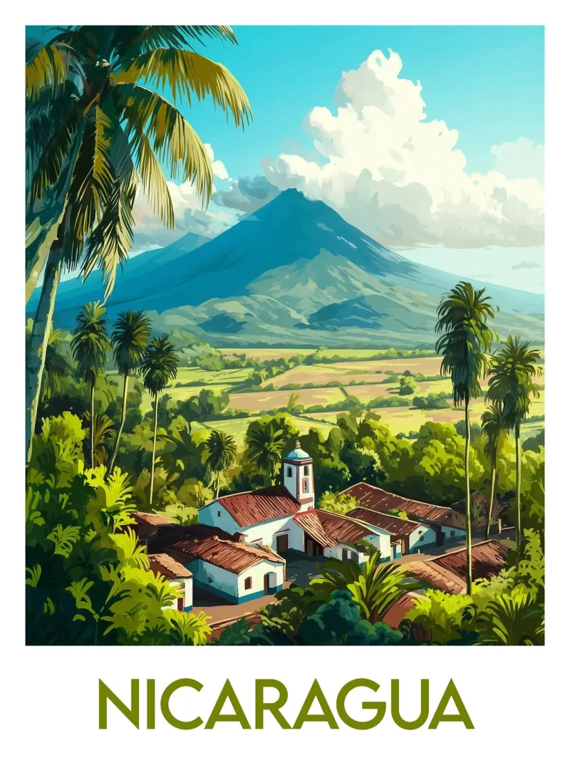 Carteles de Nicaragua poster con marco de plástico de Frame the World