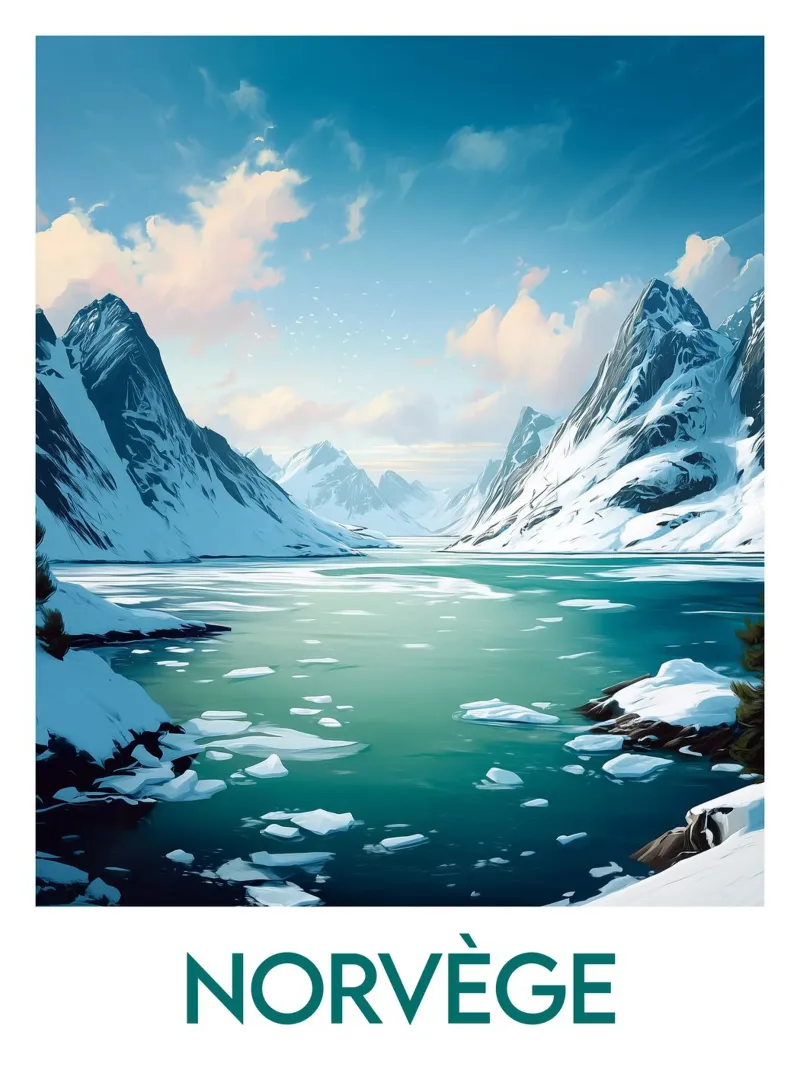 Poster della Norvegia poster con telaio in legno da Frame the World