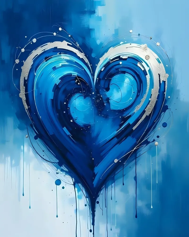 cuore_blu_argento_2 poster da Pink- und LoveArt by LK