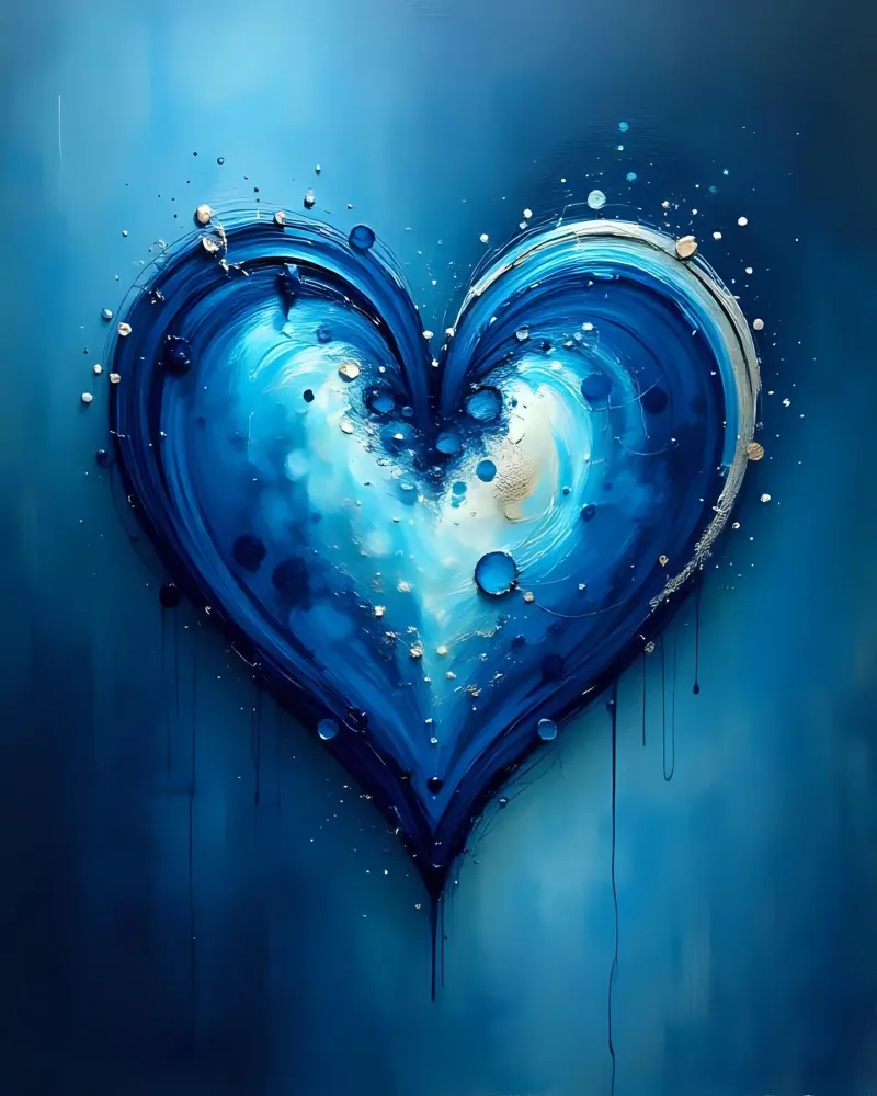 cuore_blu_argento_4 poster da Pink- und LoveArt by LK