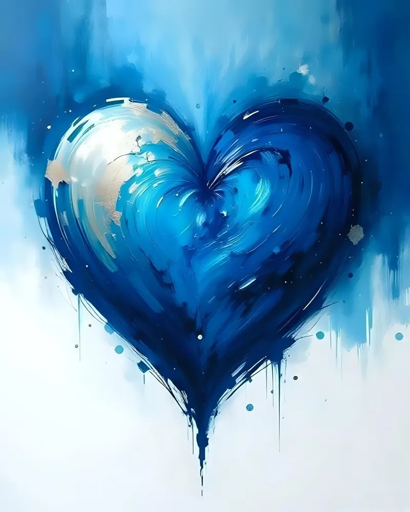 cuore_blu_argento_5 poster da Pink- und LoveArt by LK