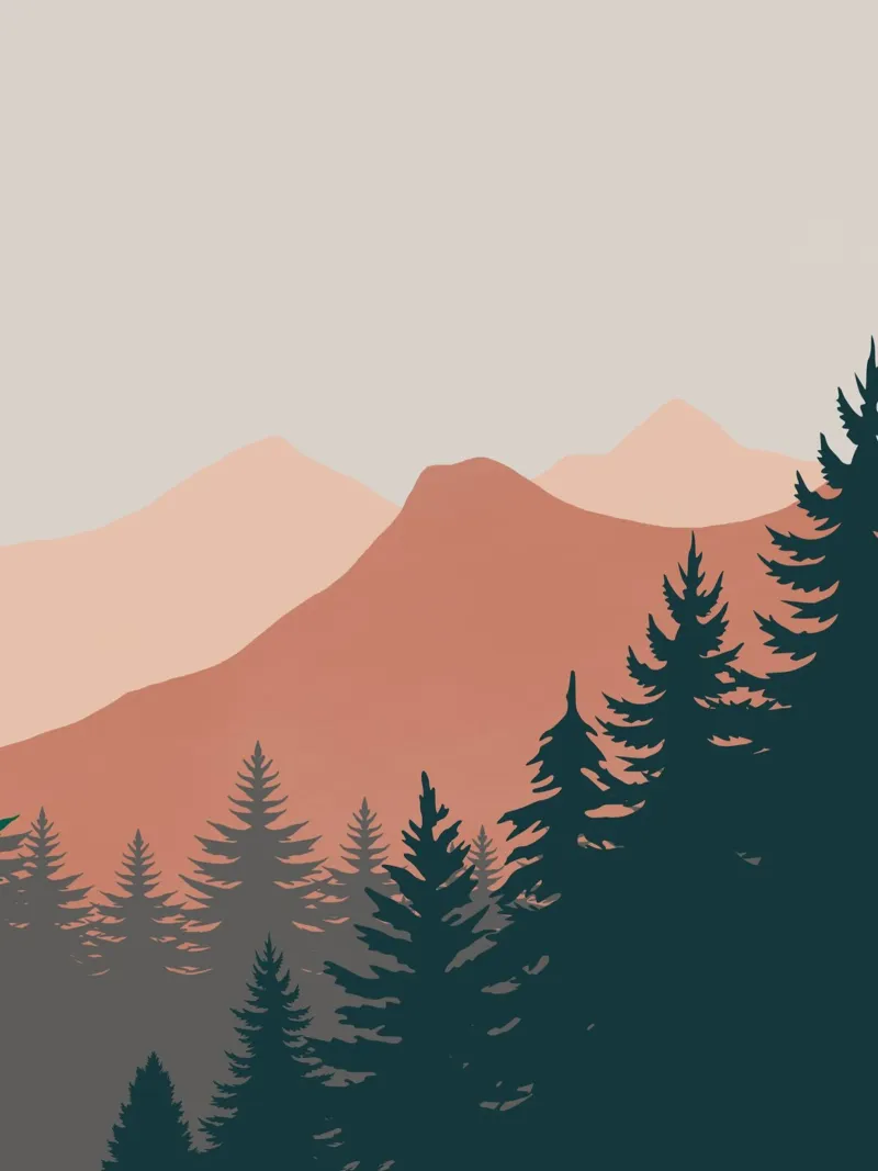 Pine Trees In The Mountains 02 canvas by Little Dean