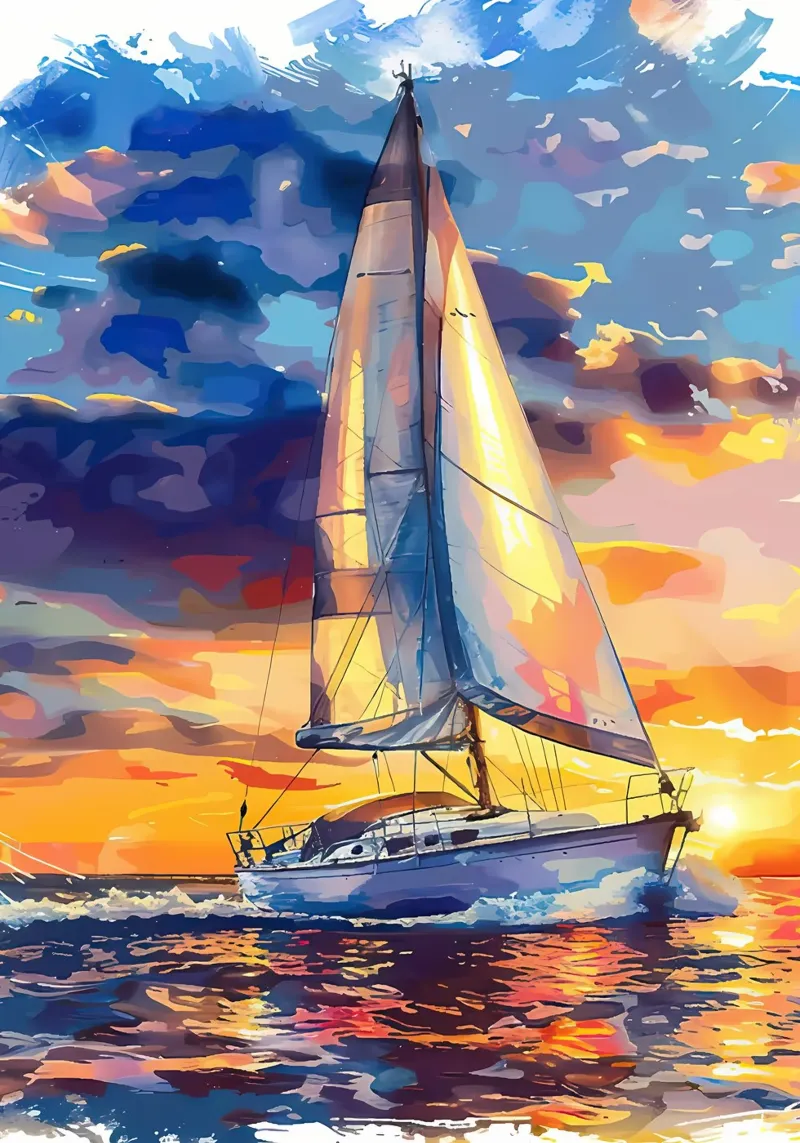 Tramonto in barca a vela pellicola backlit da Bartosz Powalka