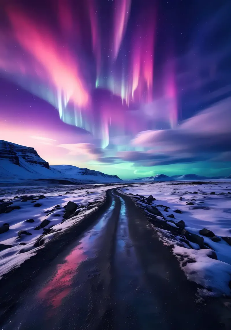 Purple Aurora Borealis pellicola backlit da Matthew Katz