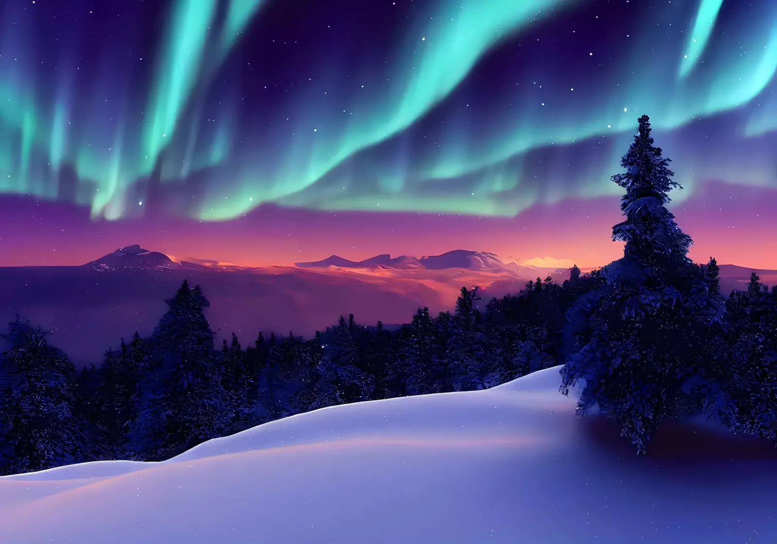 L'Aurora Boreale colorata pellicola backlit da Matthew Katz