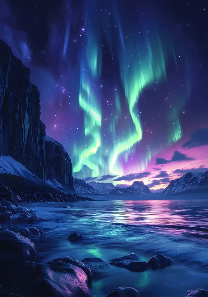 Paesaggio dell'Aurora Boreale pellicola backlit da Matthew Katz