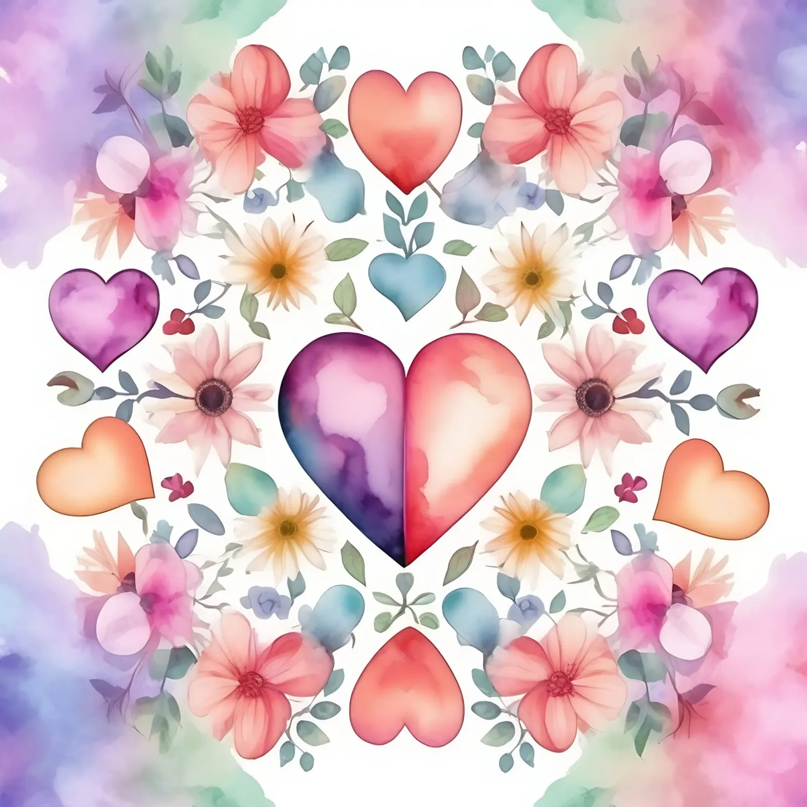 hearts_pastel_1 hahnemühle by Pink- und LoveArt by LK