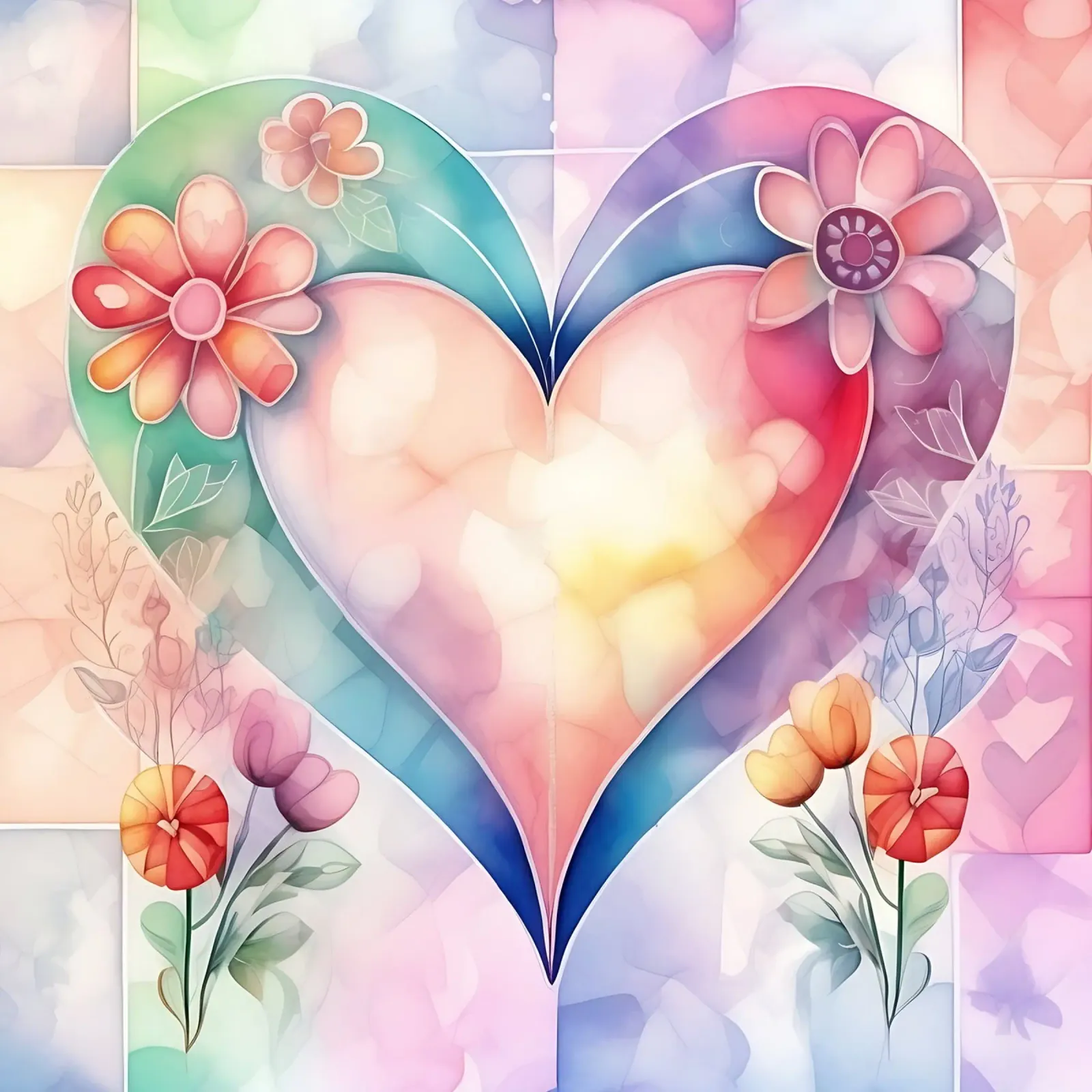 cuori_pastello_3 poster con telaio in plastica da Pink- und LoveArt by LK