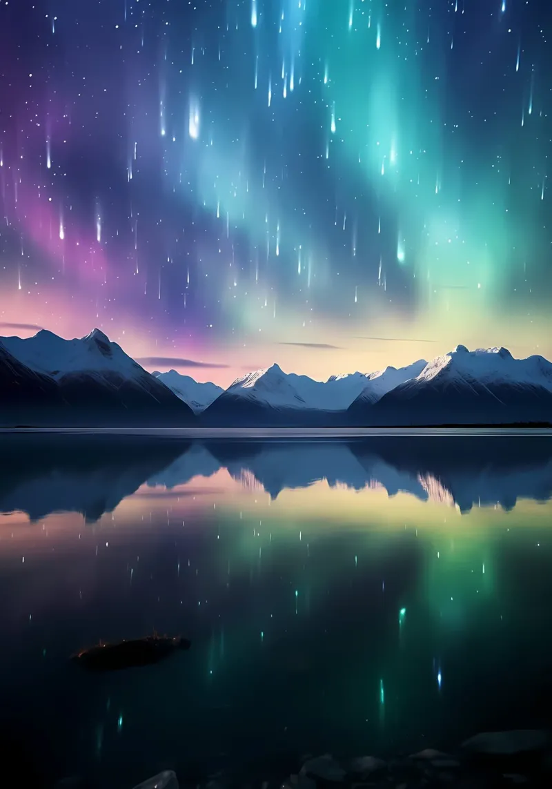 L'Aurora Boreale sulle montagne pellicola backlit da Matthew Katz