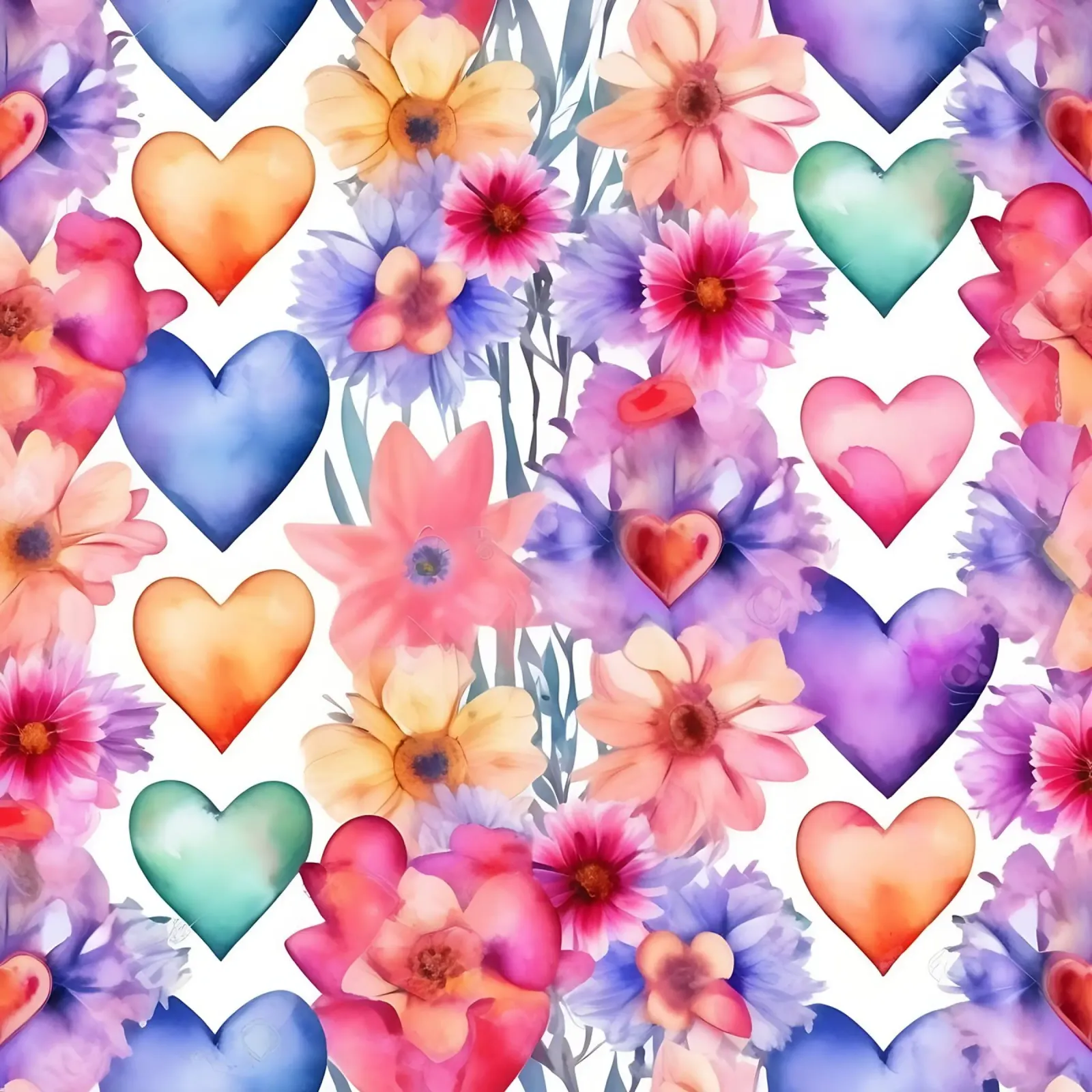 cuori_pastello_5 poster con telaio in legno da Pink- und LoveArt by LK