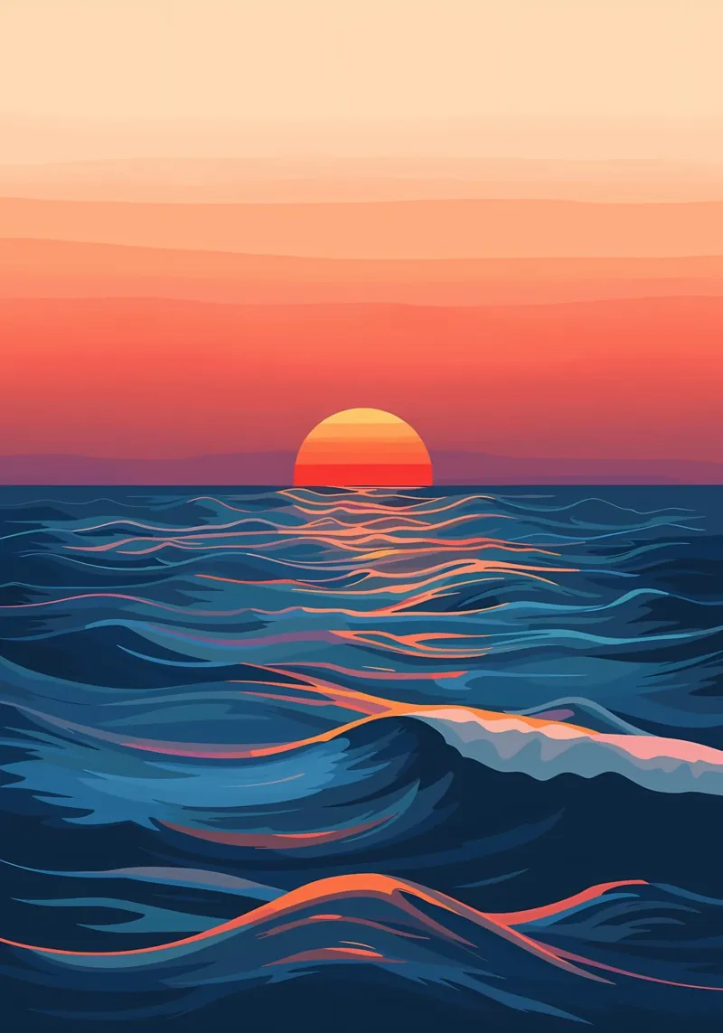 Tramonto sull'oceano pellicola backlit da Bartosz Powalka