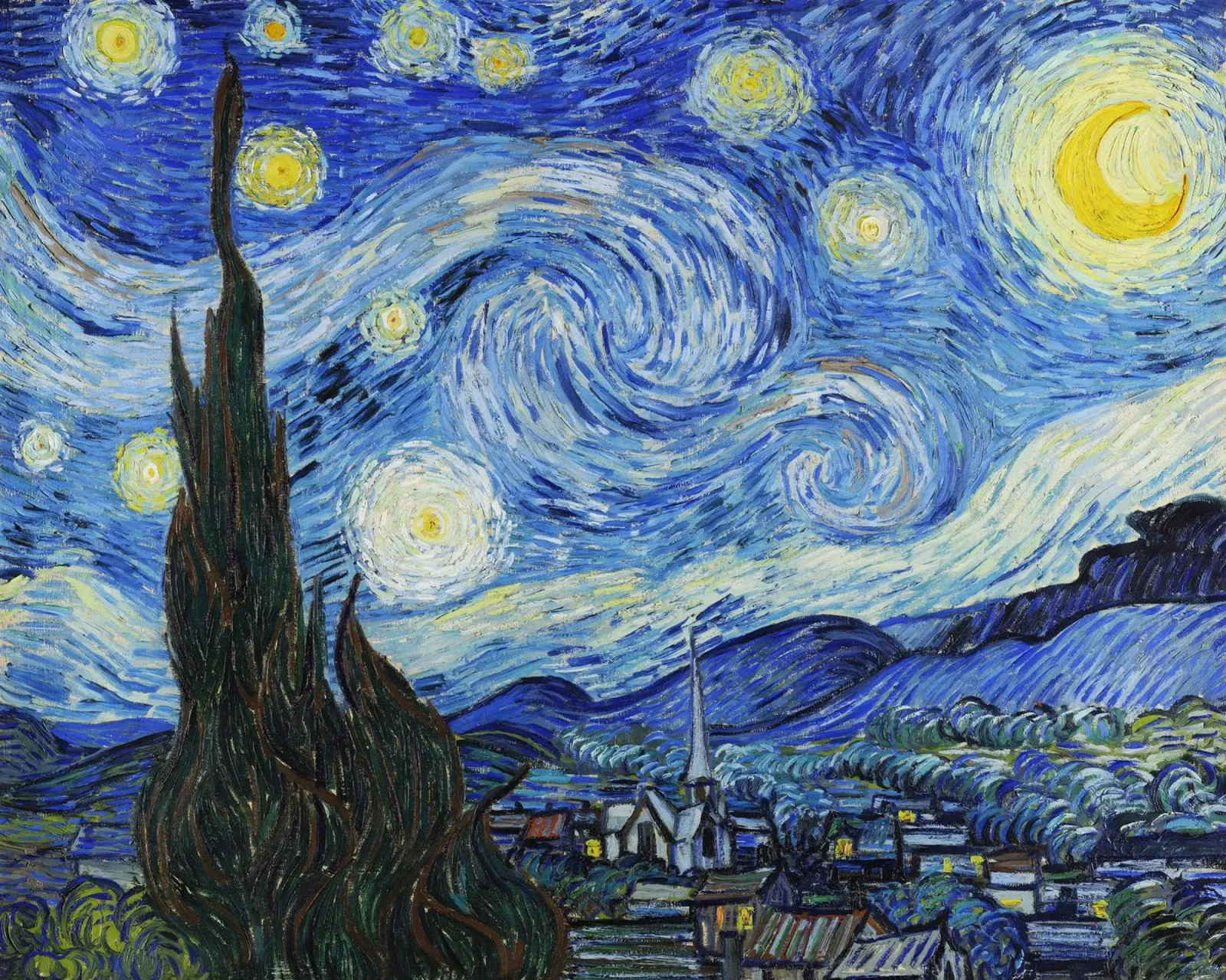 La notte stellata di Vincent van Gogh alluminio dibond da Van Gogh Prints