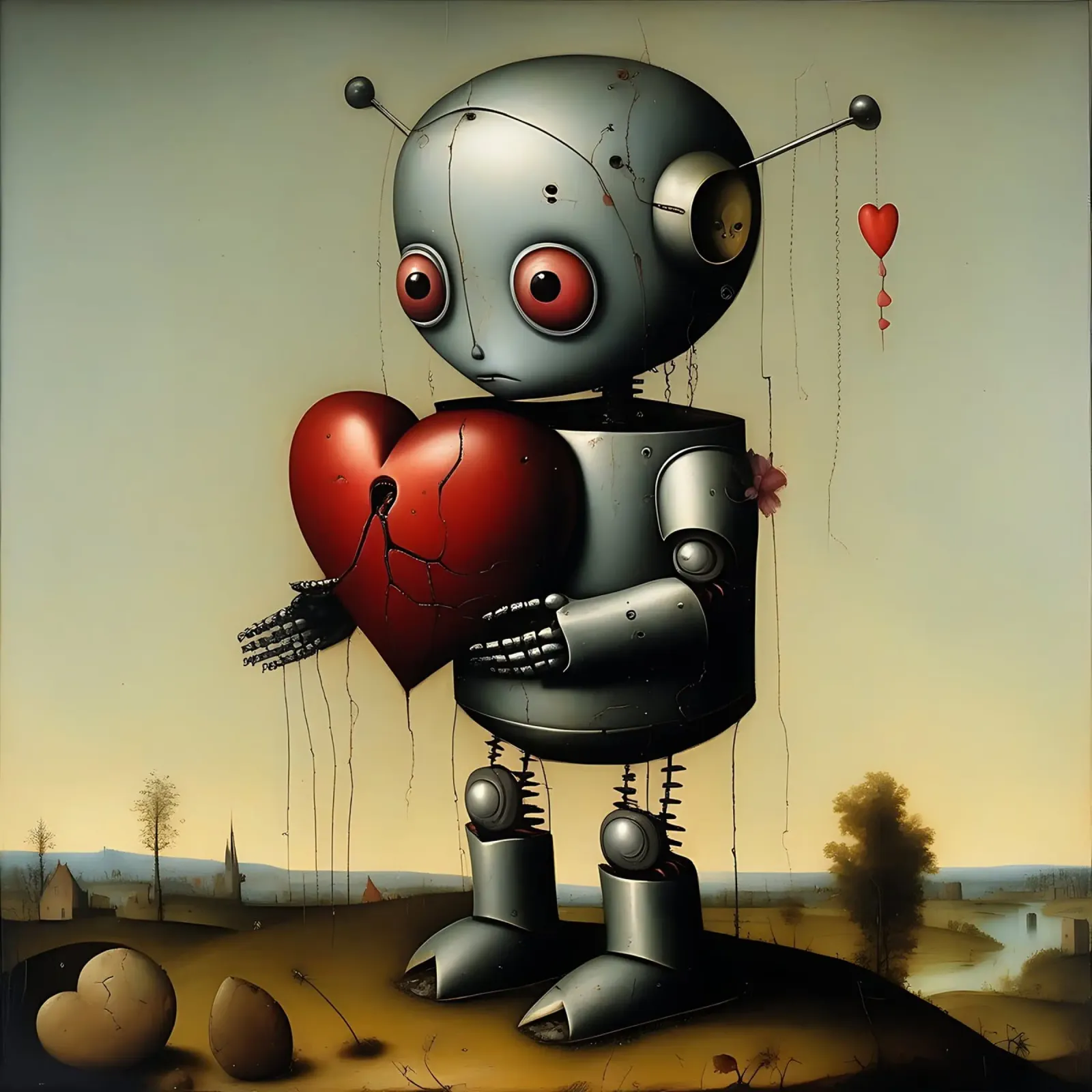 Robot con un cuore_2 pellicola backlit da Pink- und LoveArt by LK