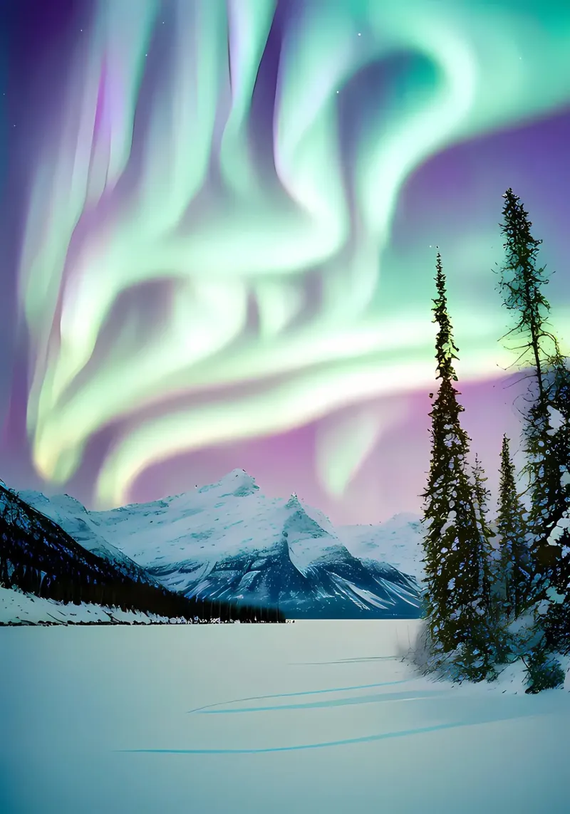 L'aurora boreale invernale alluminio dibond da Matthew Katz