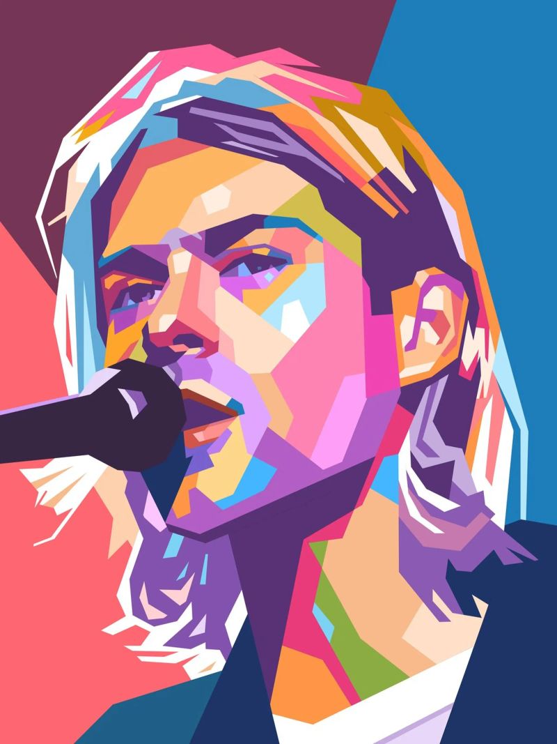 Kurt Cobain Nirvana pop art pellicola backlit da Hantamrata