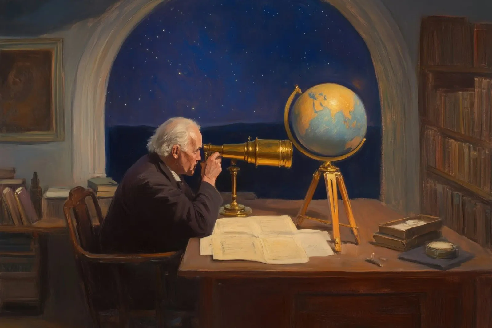 Lo studio dell'astronomo poster da Art Center