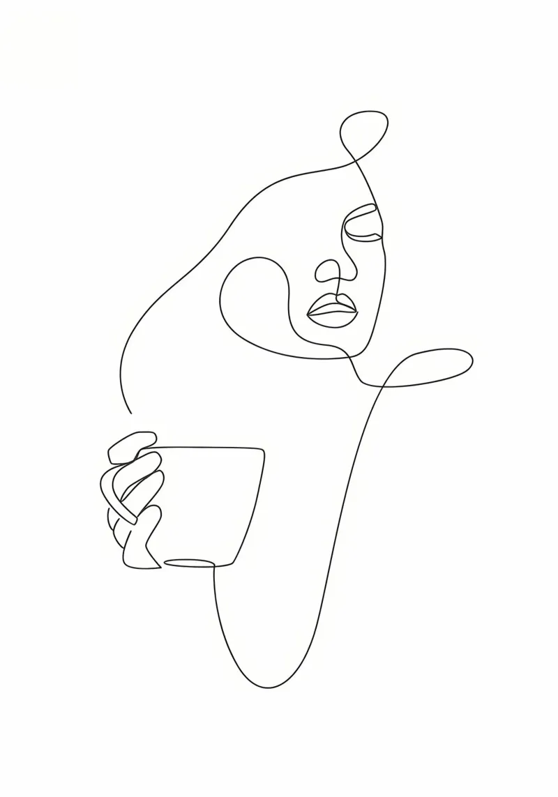 Donna con tazza di caffè in mano plexiglass da Aiden Garcia