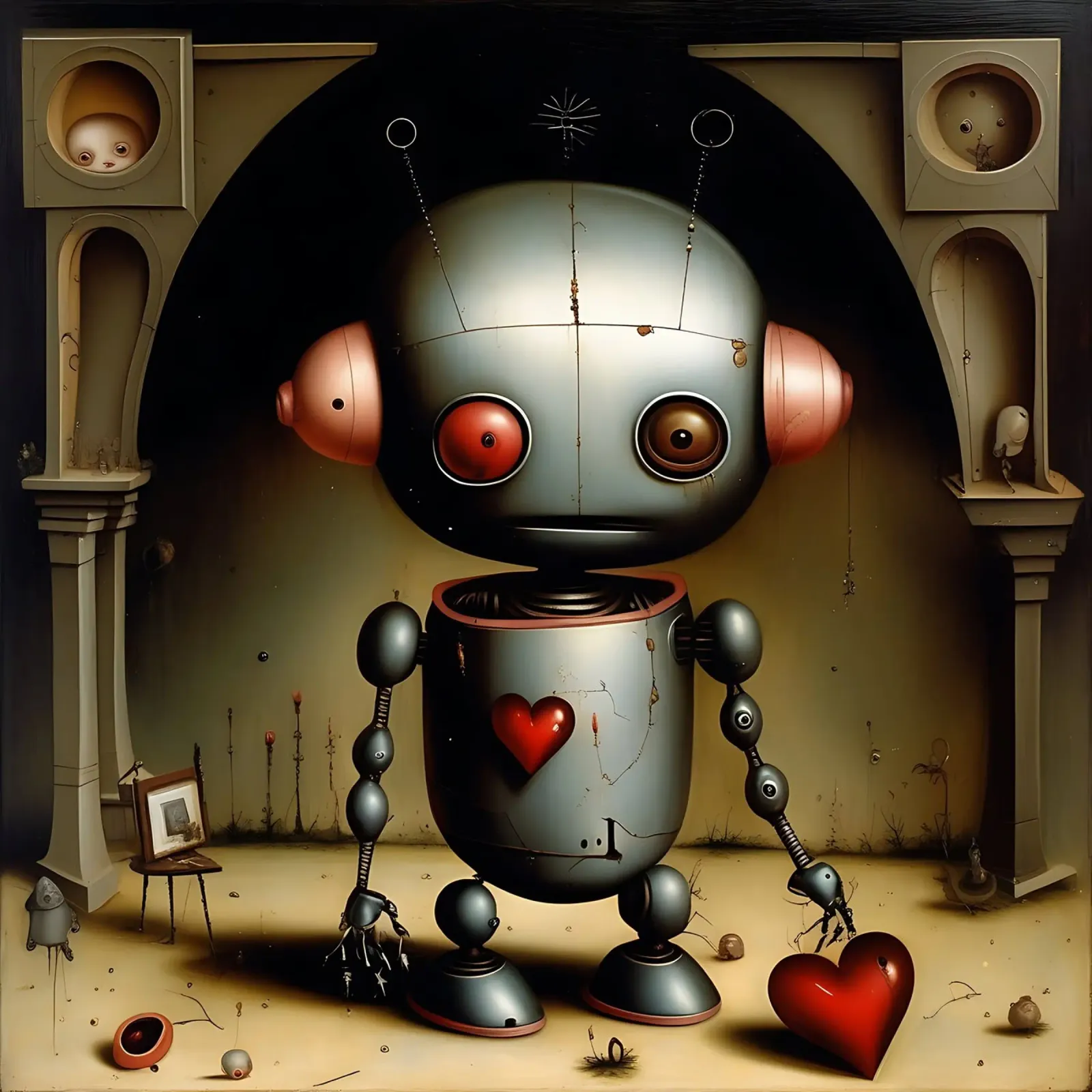 Robot con un cuore_7 pellicola backlit da Pink- und LoveArt by LK