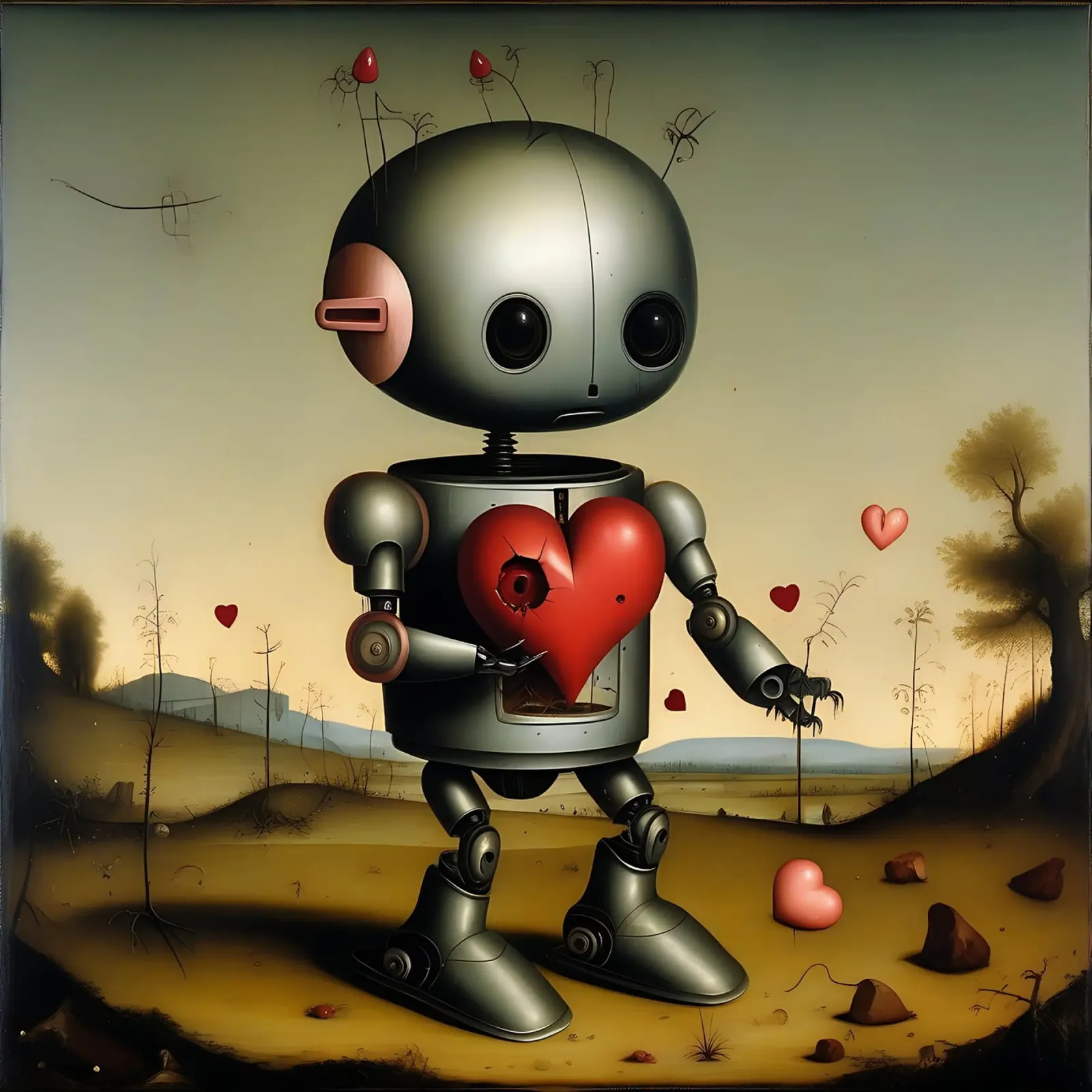Robot con un cuore_8 pellicola backlit da Pink- und LoveArt by LK