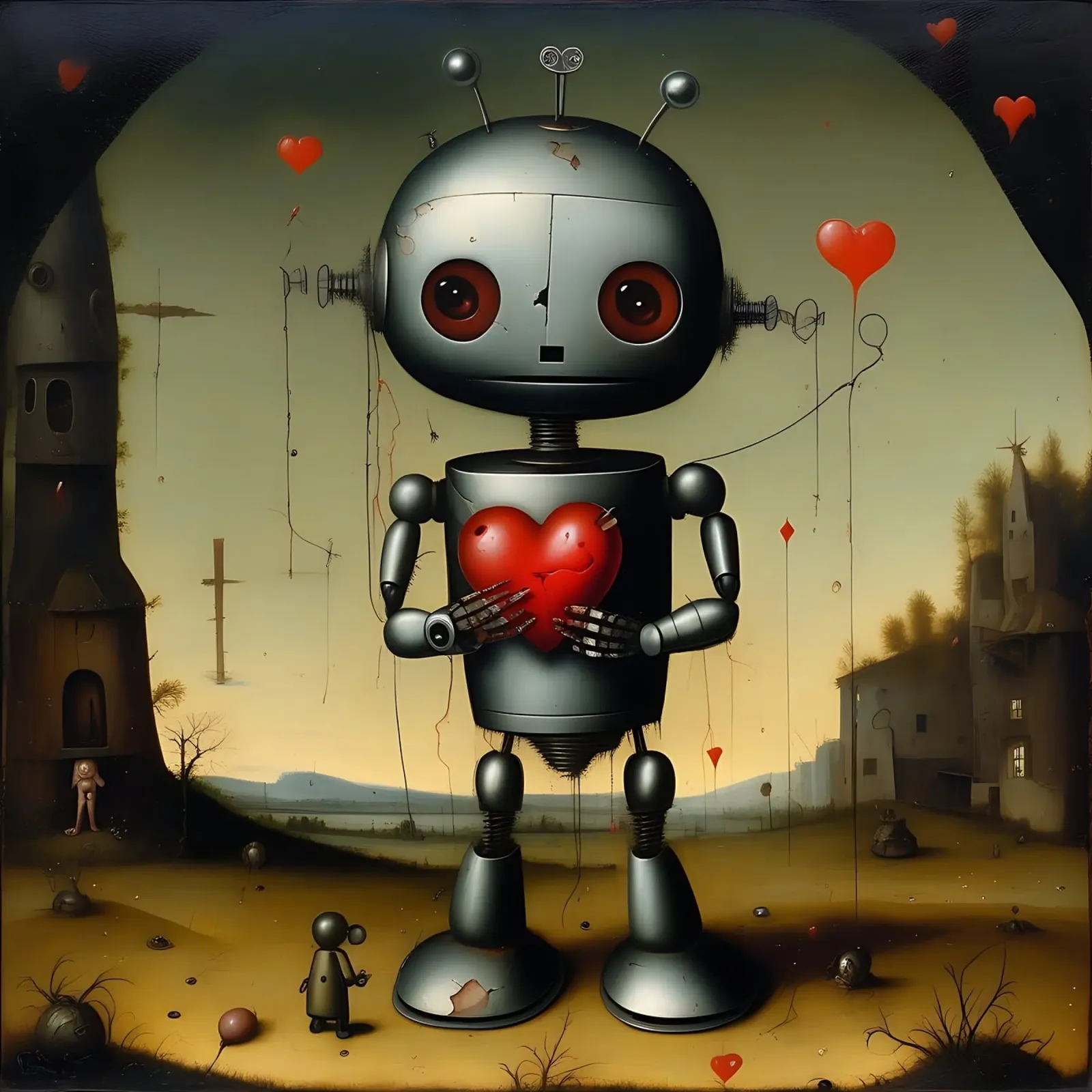 Robot con un cuore_9 pellicola backlit da Pink- und LoveArt by LK