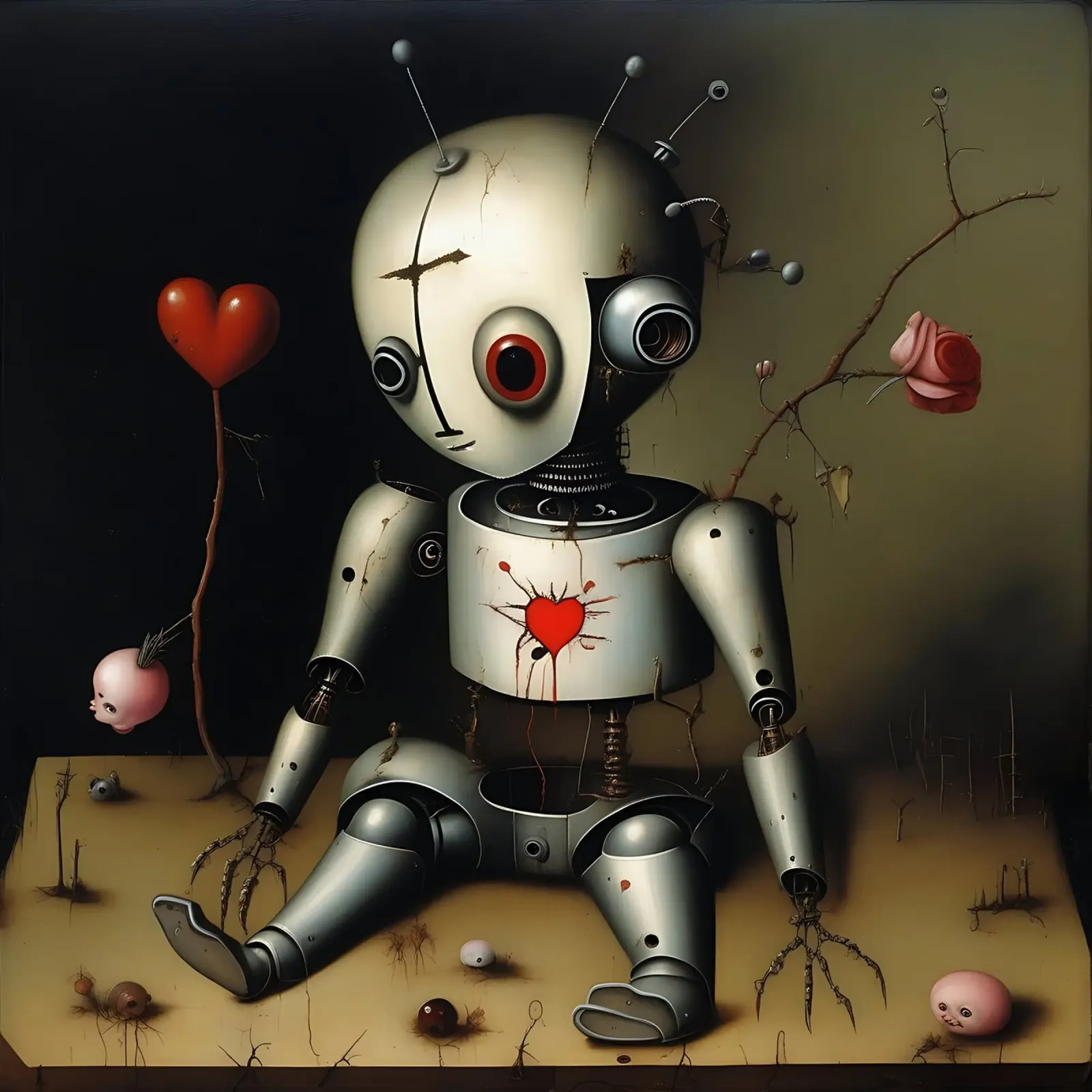 Robot con un cuore_10 pellicola backlit da Pink- und LoveArt by LK