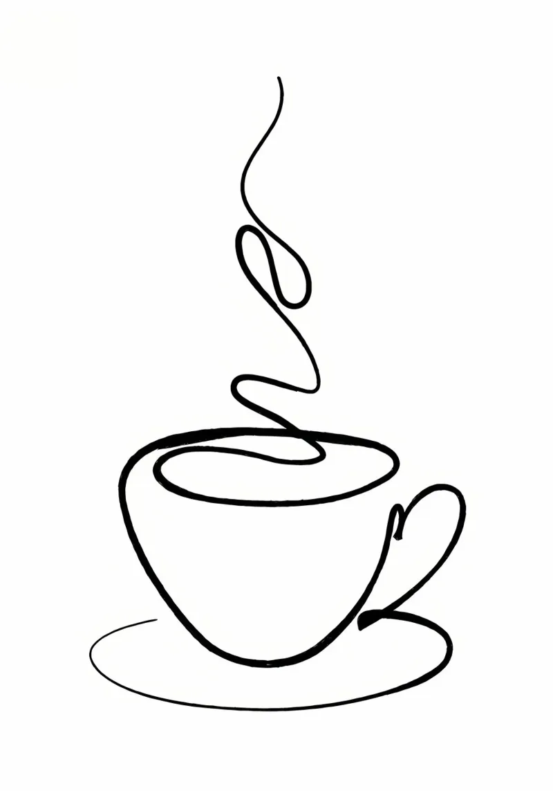 Kaffeetasse Line Art Hahnemühle von Aiden Garcia
