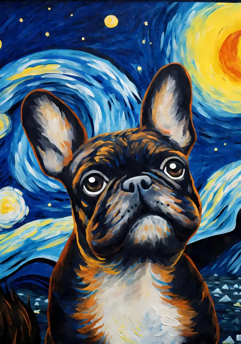 Notte dei bulldog francesi pellicola backlit da Adrian Patel