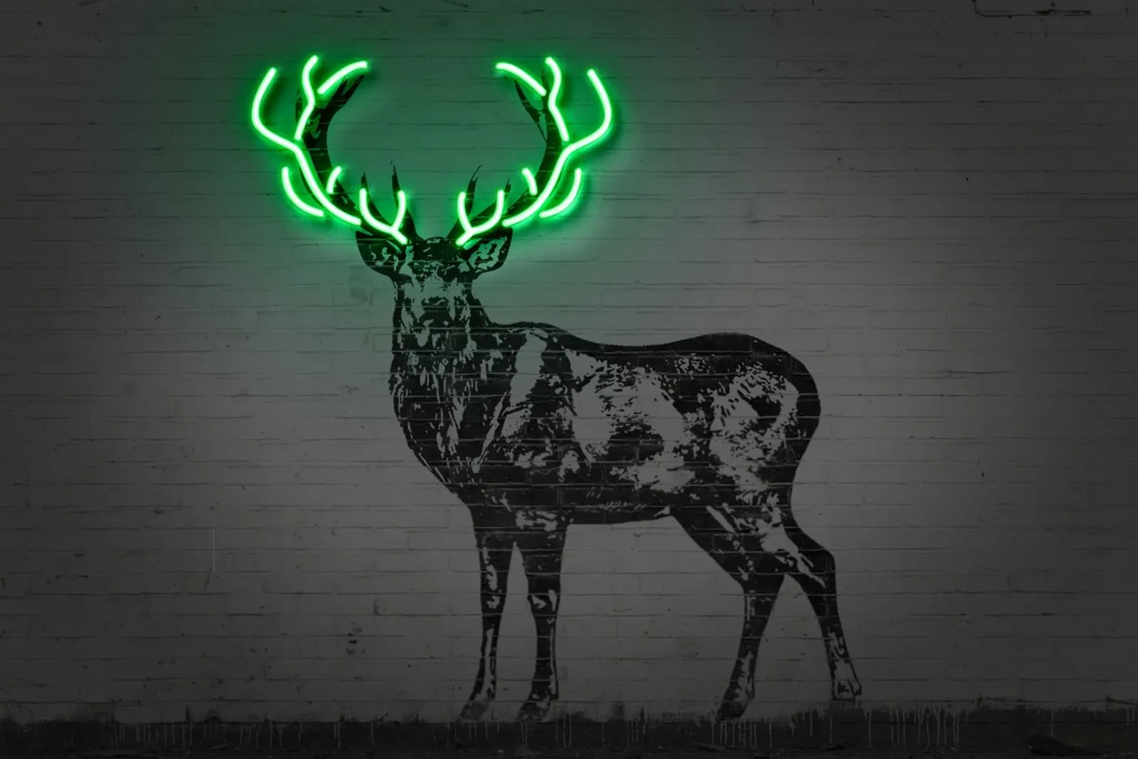 Deer2 poster con telaio in legno da Octavian