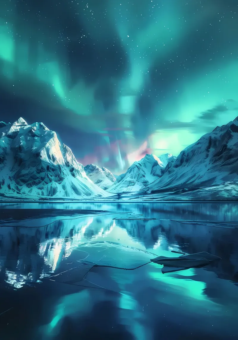Nordlicht-Berge Hahnemühle von Matthew Katz