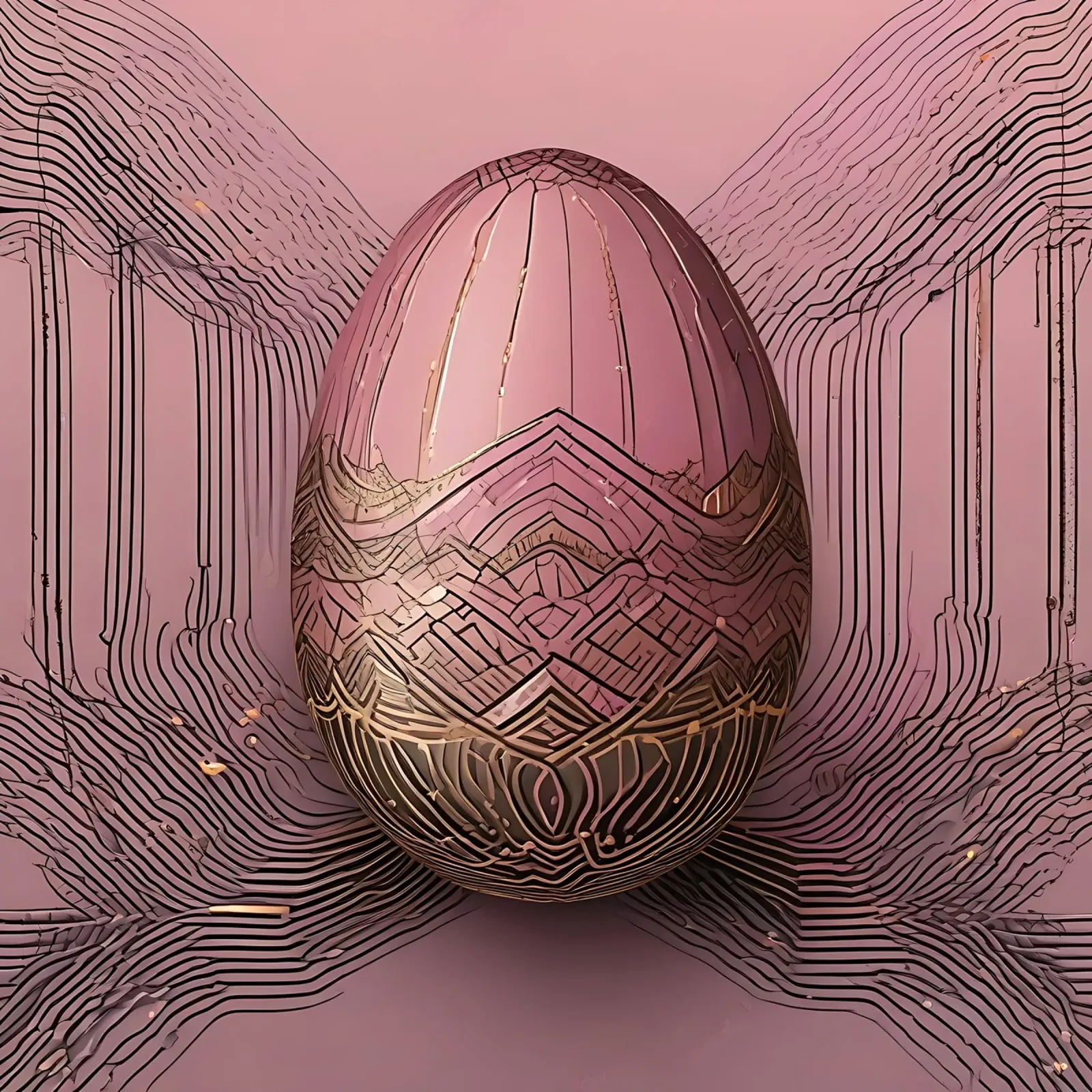 Uovo_7 poster con telaio in legno da Pink- und LoveArt by LK