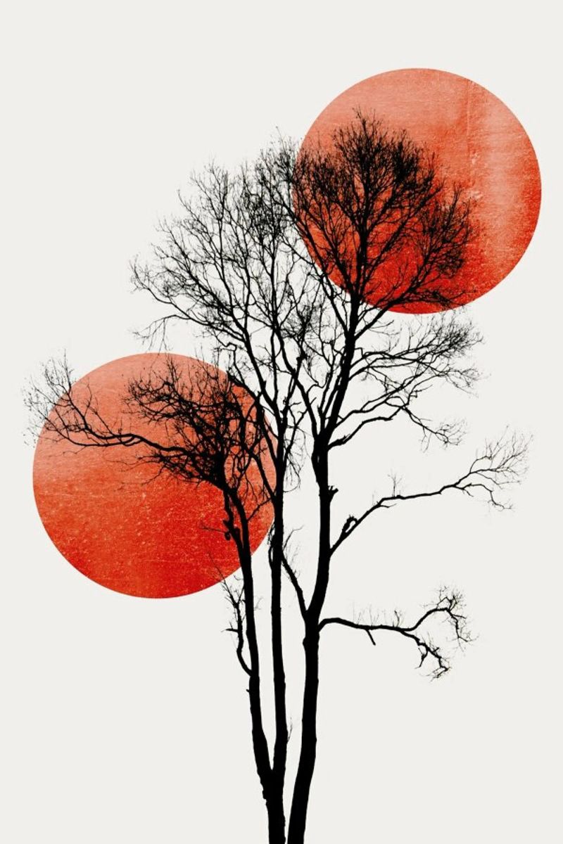 Sun And Moon Hiding Rouge Poster von Kubistika