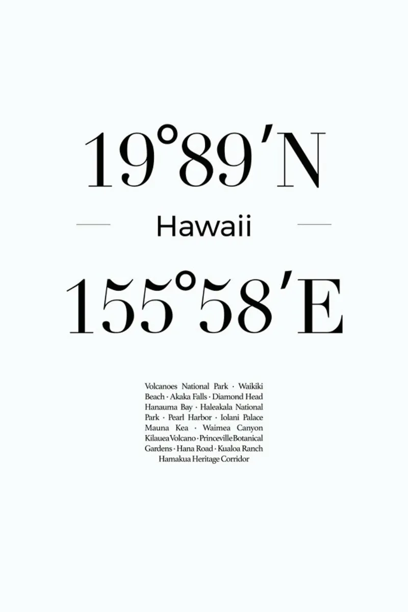 Hawaii poster with wooden frame by Studio One