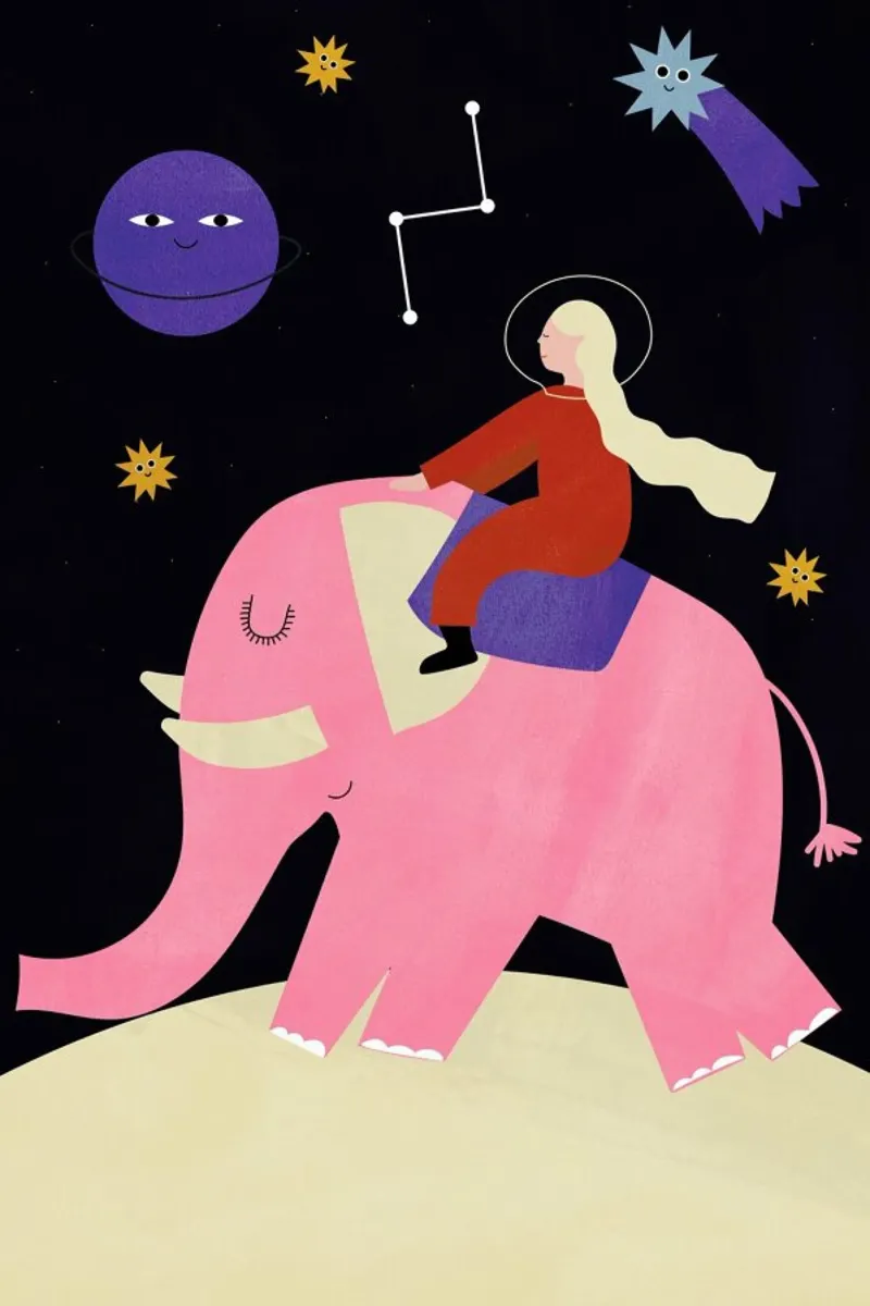 Elephant Ride pellicola backlit da Little Flourishes