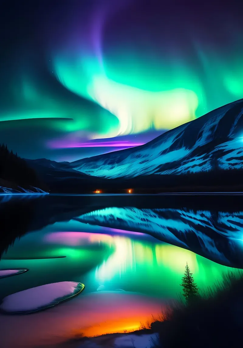 Northern Lights Nature hahnemühle by Matthew Katz
