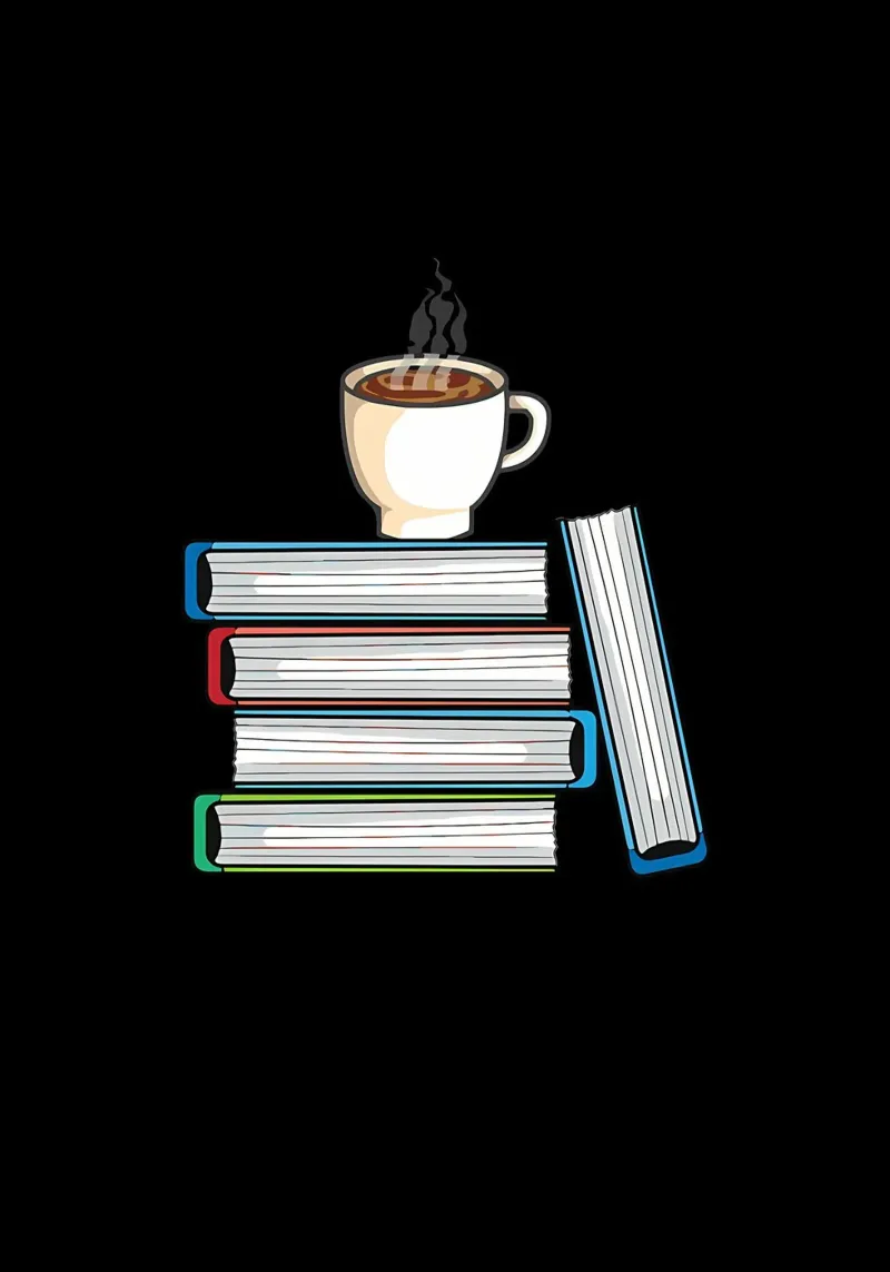 Libri per il caffè Bookaholic alluminio dibond da Aiden Garcia