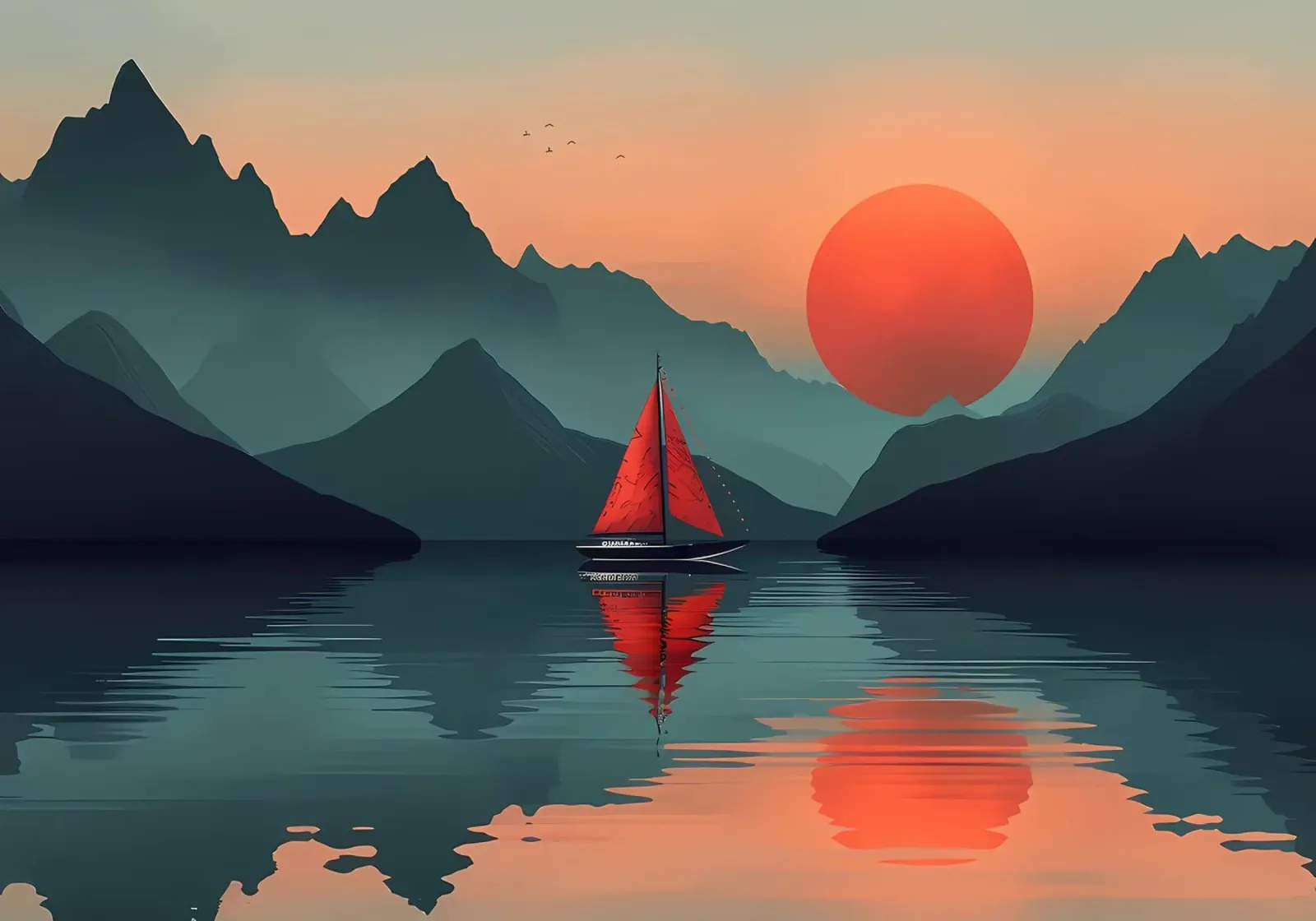 Paysage de lac de montagne poster de Bartosz Powalka