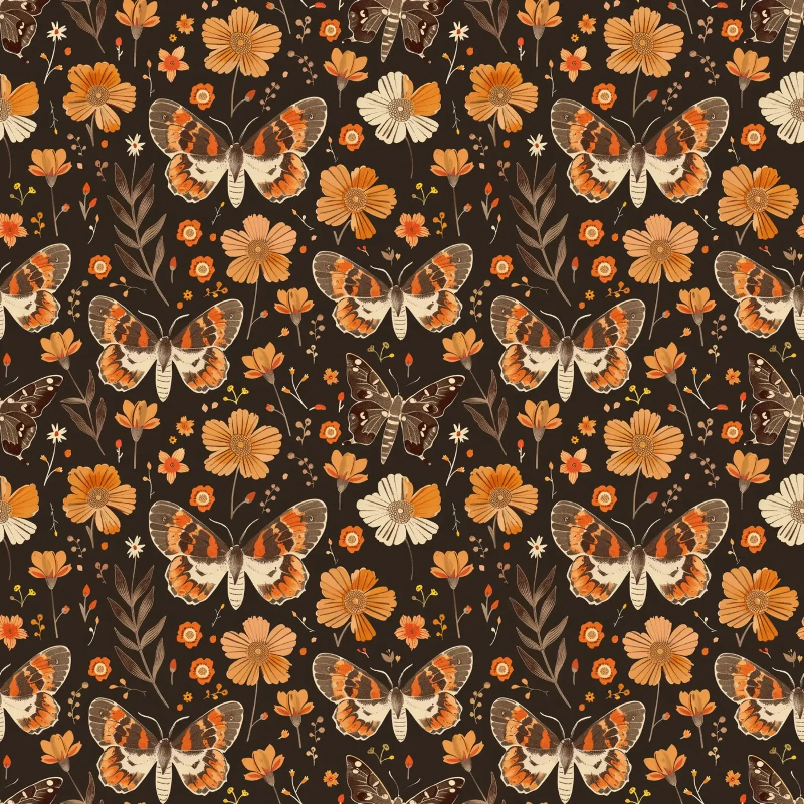 Vintage Retro Butterflies and Moths pellicola backlit da Sunflower Soul Studio