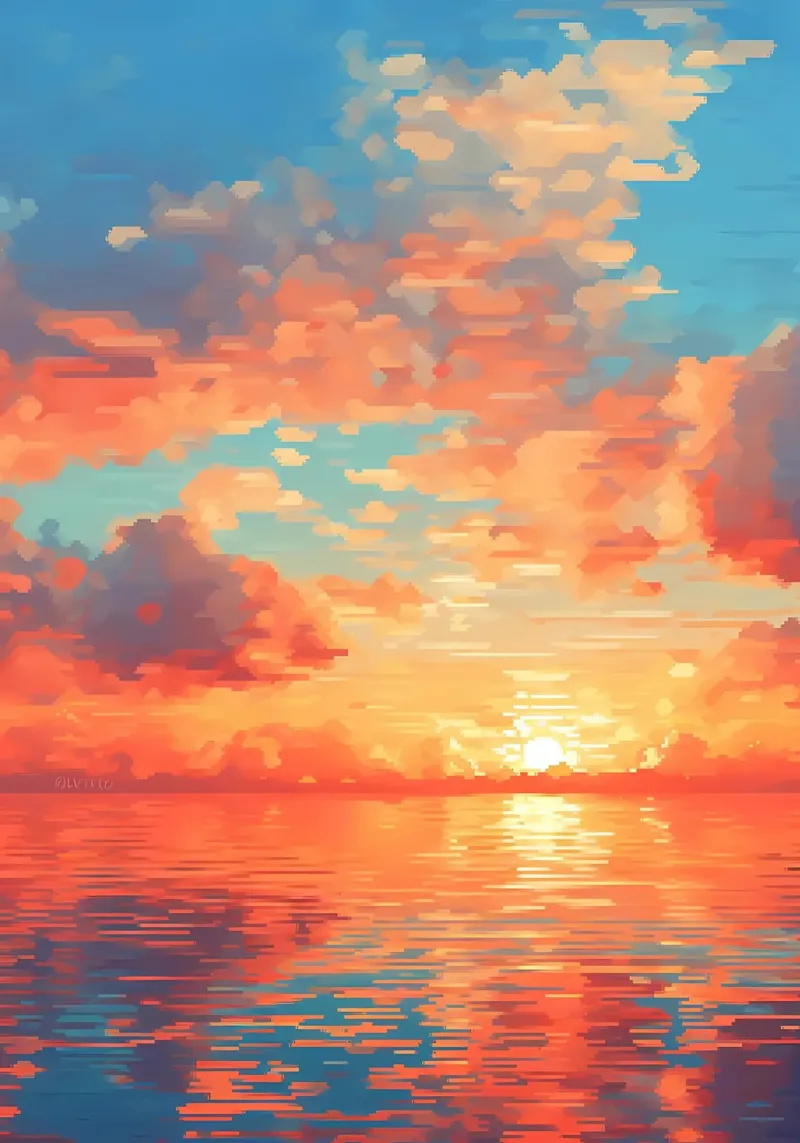 Abendwolke Pixel Art Poster von Bartosz Powalka