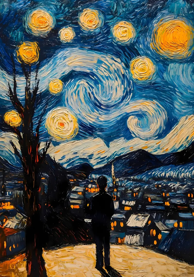 Pittura di notte stellata pellicola backlit da Adrian Patel