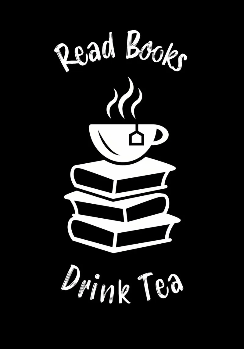 Leggere libri bere tè Regalo poster con telaio in alluminio da Aiden Garcia