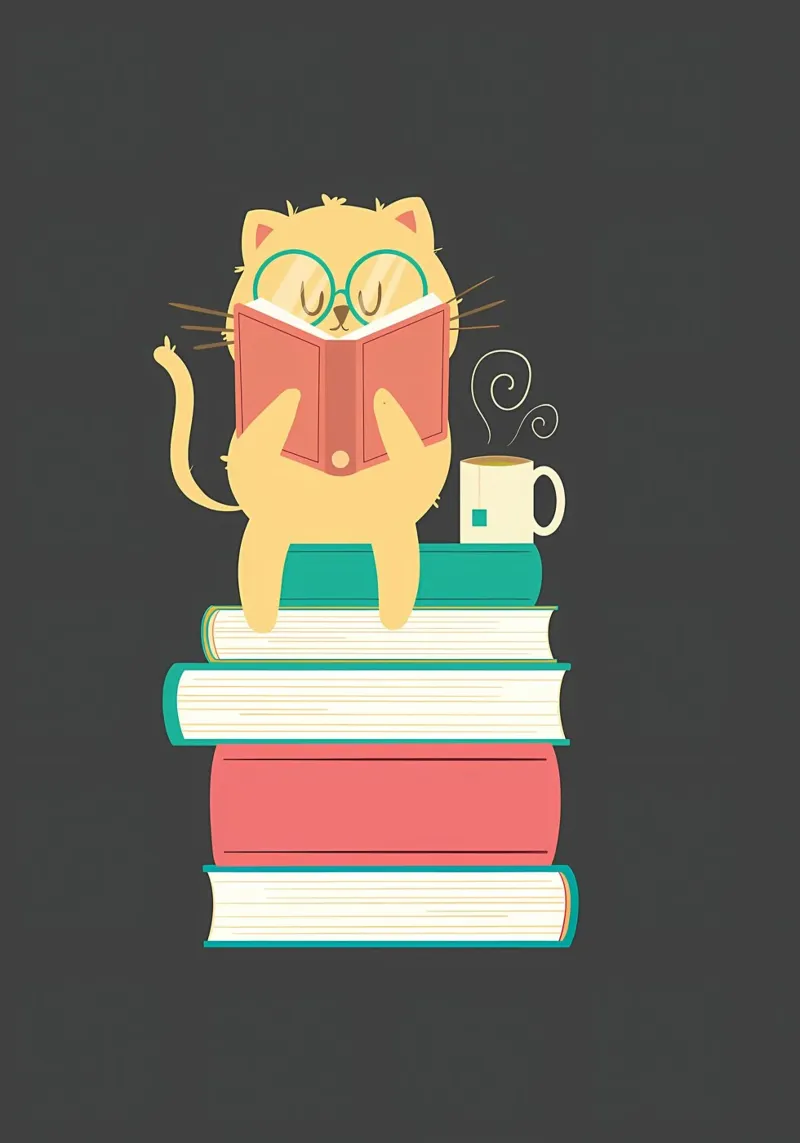 Reading Cat Funny Book canvas by Aiden Garcia