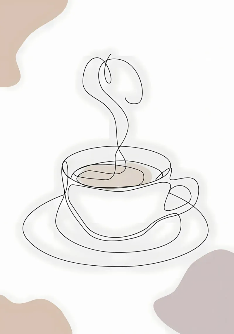 Tazza da caffè fumante poster con telaio in alluminio da Aiden Garcia