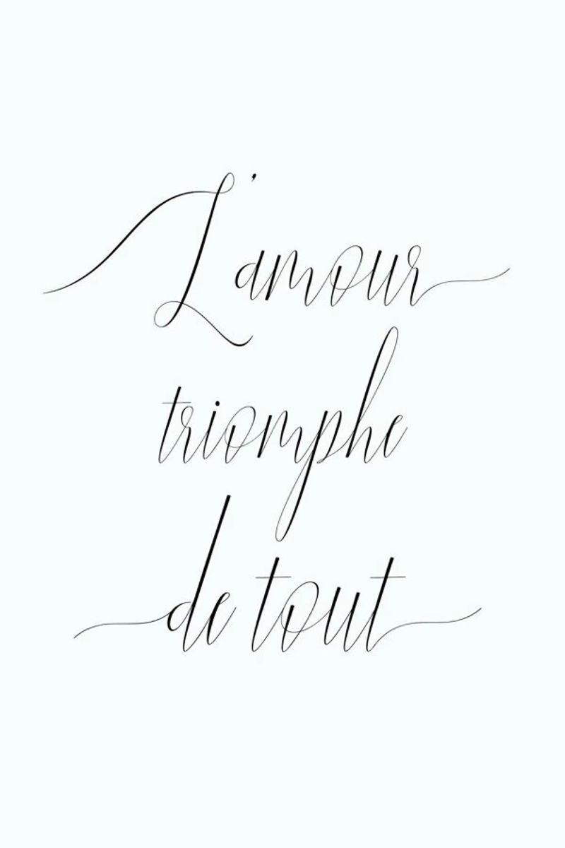 L'amour triomphe pellicola backlit da typed