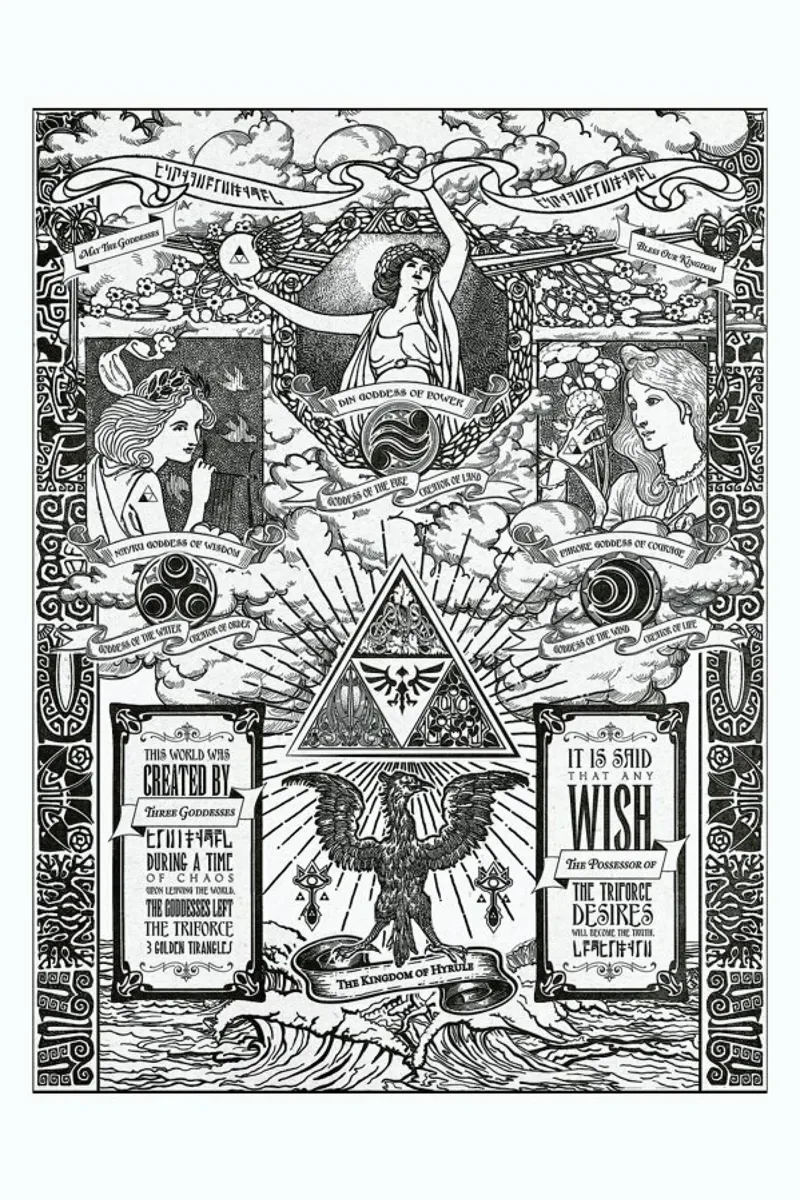 The Three Goddesses of Hyrule pellicola backlit da Barrett Biggers