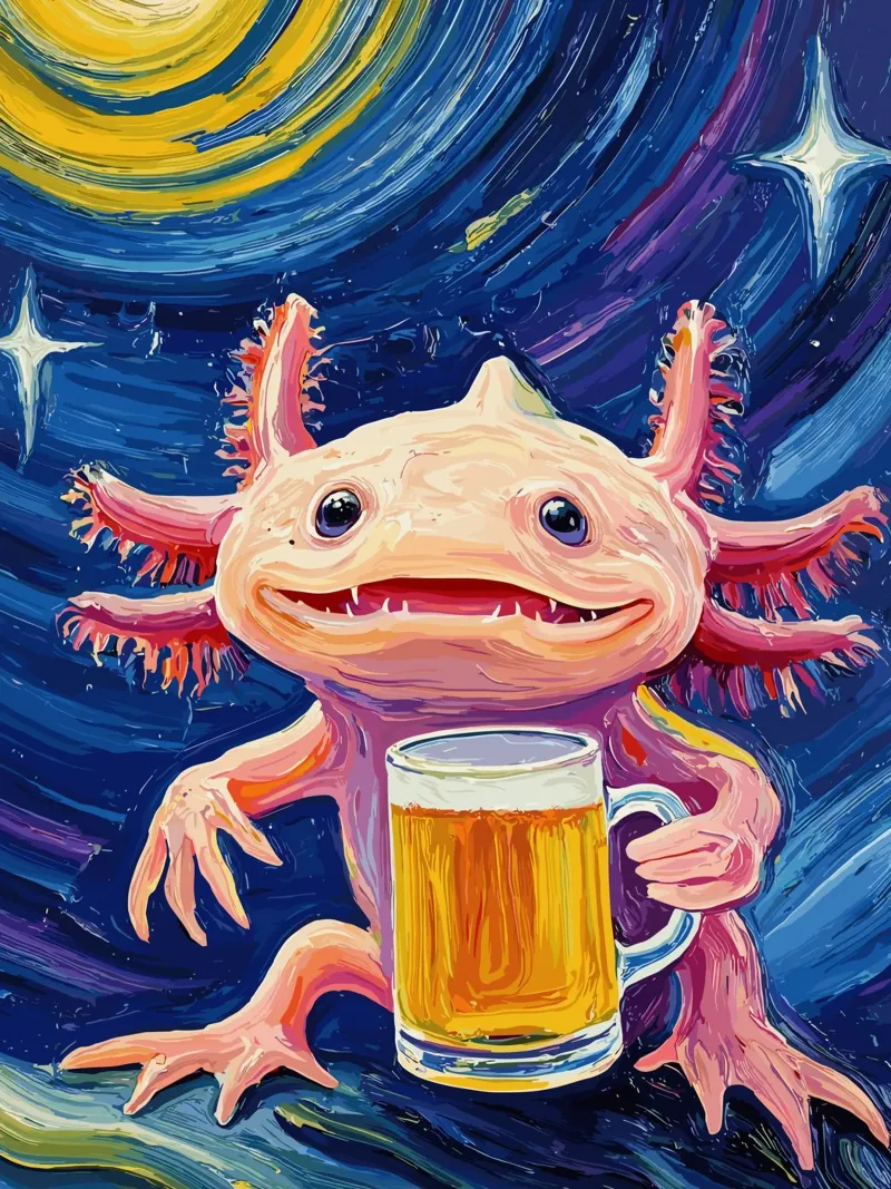axolotl beer pellicola backlit da ramosashop