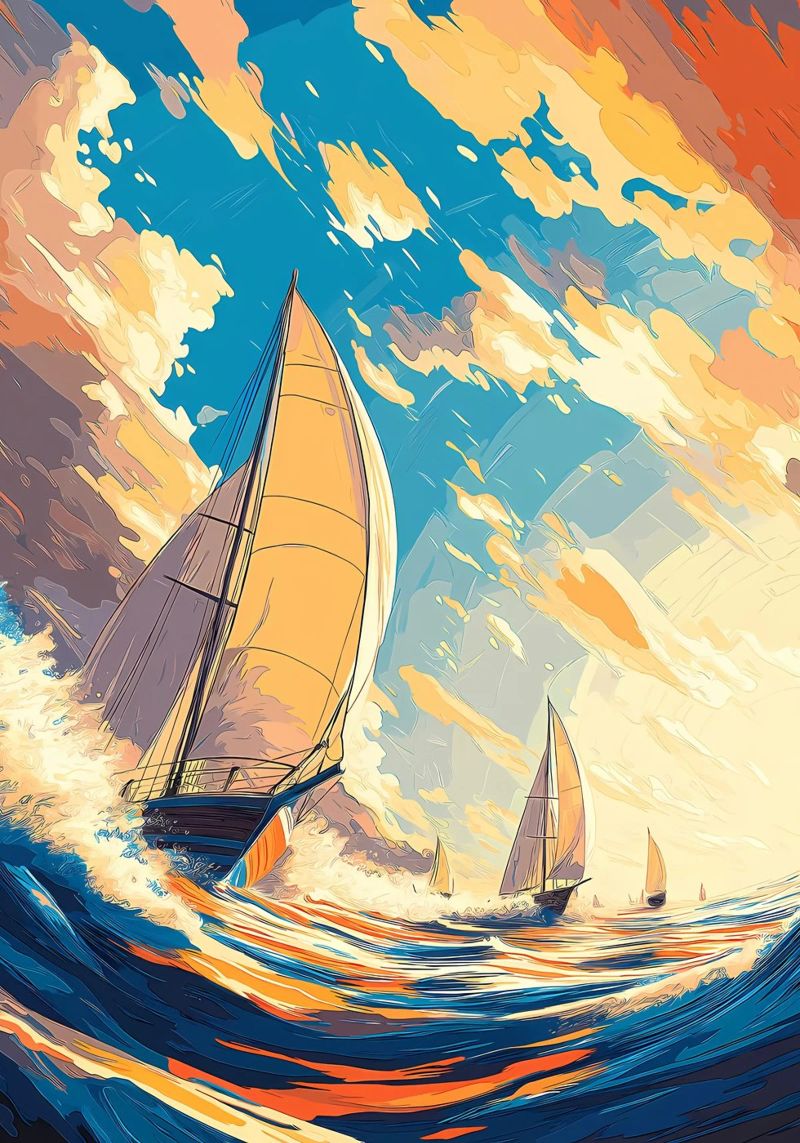 Sailing at Sunset poster by Bartosz Powalka