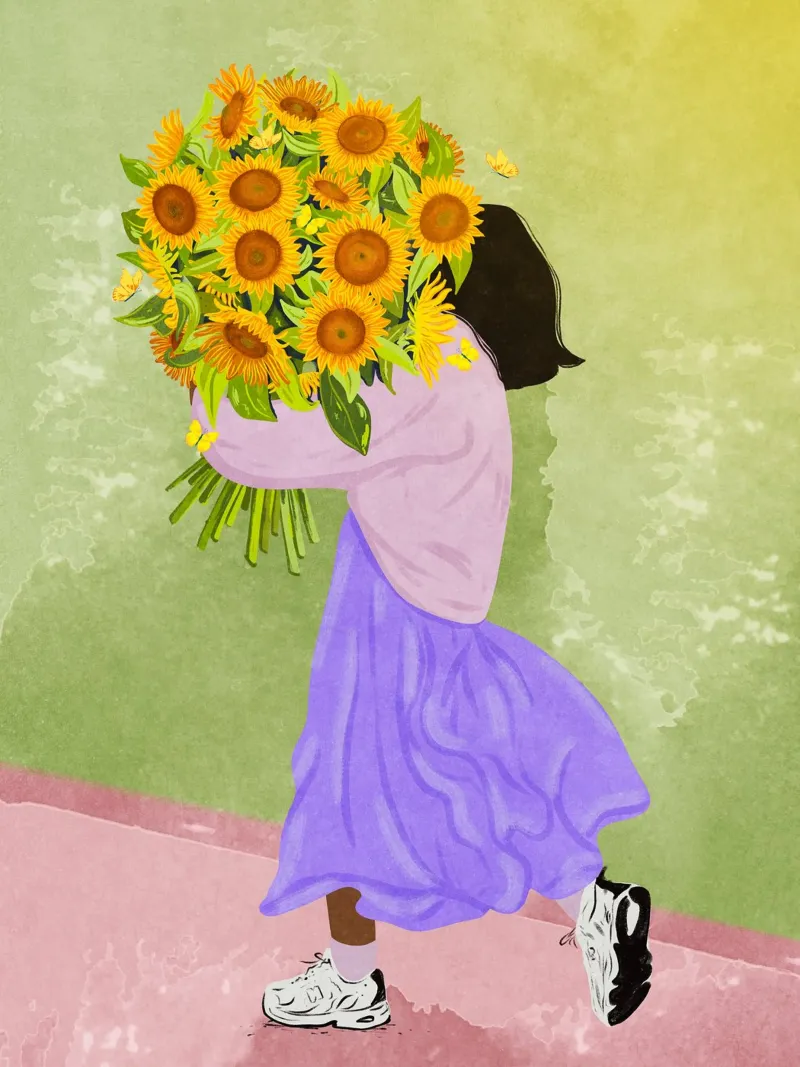 Never settle for less - sunflowers pellicola backlit da Illustration Raissa Oltmanns