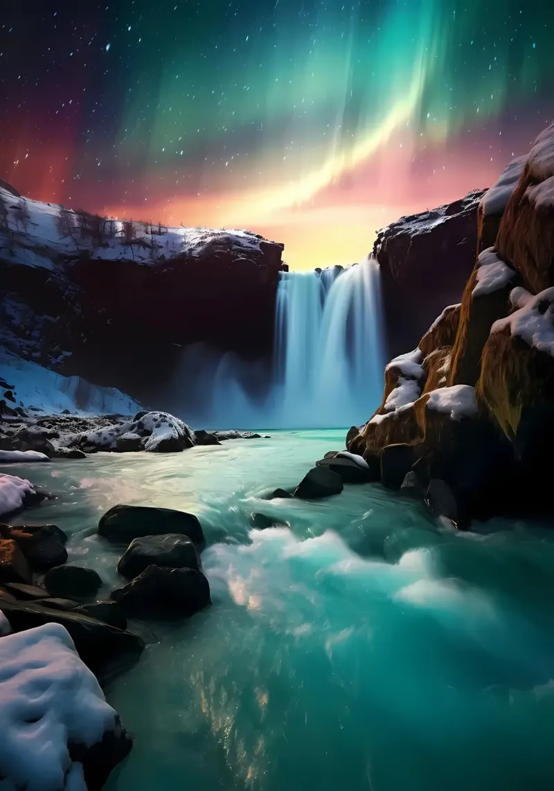 Cascata dell'aurora boreale pellicola backlit da Matthew Katz