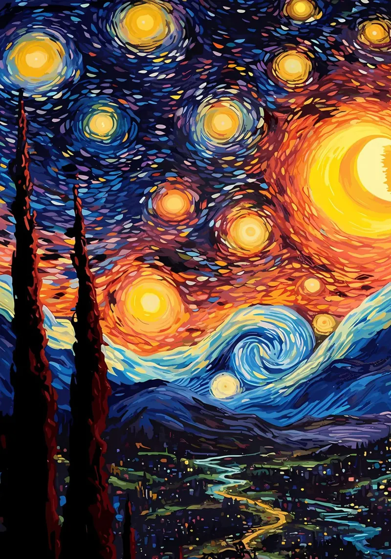 Psychedelisch schilderen canvas van Adrian Patel