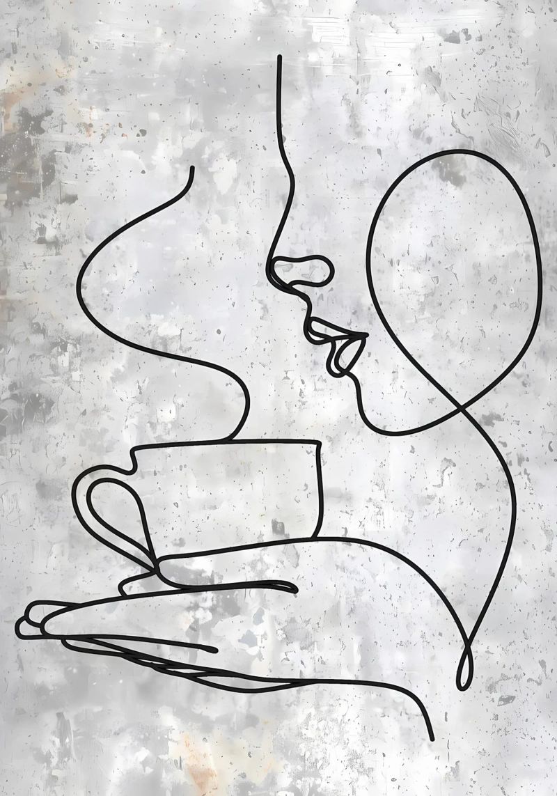 Tazza da caffè Bar Line Art plexiglass da Aiden Garcia